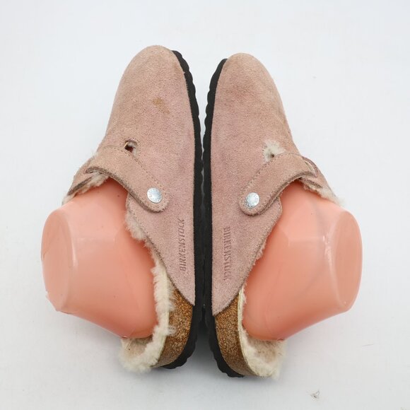 Birkenstock Boston Shearling Womens US Size 10 EU 41 Light Rose Suede Slip On - Picture 5 of 13